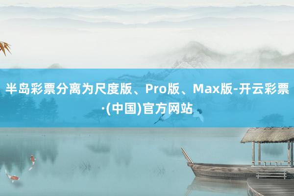 半岛彩票分离为尺度版、Pro版、Max版-开云彩票·(中国)官方网站