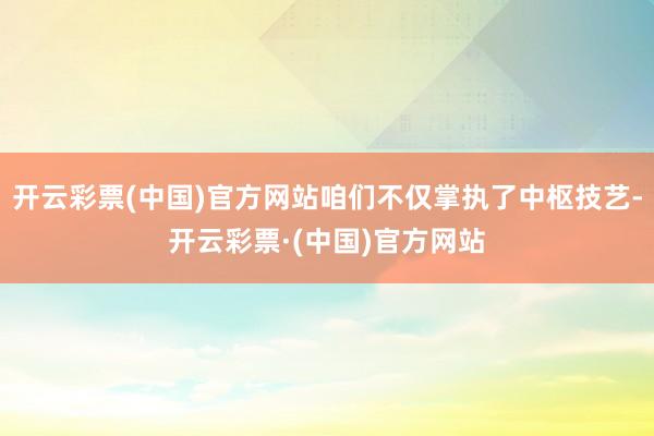 开云彩票(中国)官方网站咱们不仅掌执了中枢技艺-开云彩票·(中国)官方网站