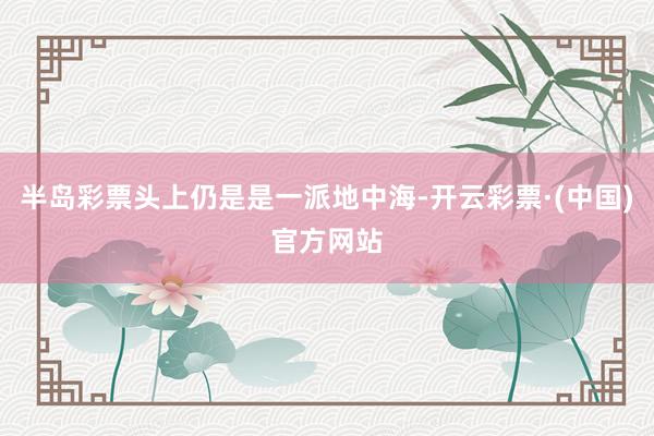 半岛彩票头上仍是是一派地中海-开云彩票·(中国)官方网站